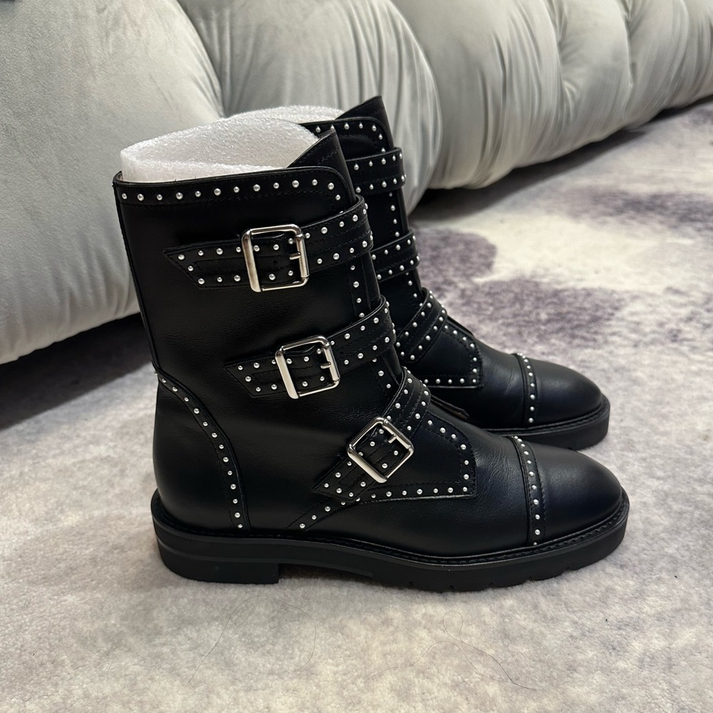 Stuart Weitzman Leather Combat Boot